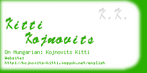 kitti kojnovits business card